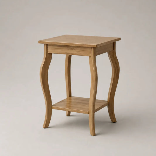 Table de chevet rectangulaire en bois avec tiroir et étagère, chêne naturel, 45 × 35 × 60 cm